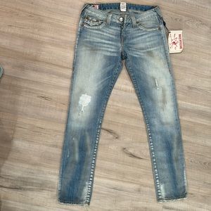 True religion women Cameron boyfriend Jean pants brand jeans girl new 26 blue
